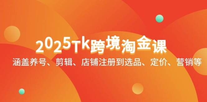 2025Tk跨境淘金课：涵盖养号、剪辑、店铺注册到选品、定价、营销等-宇文网创