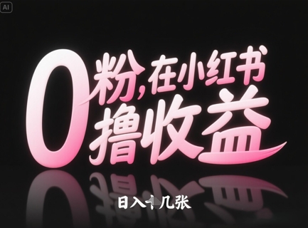 0粉在小红书撸收益，日入几张-宇文网创