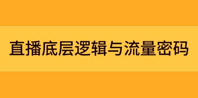 直播底层逻辑与流量密码：定位模型+案例拆解，急速流承接与数据优化全攻略-宇文网创