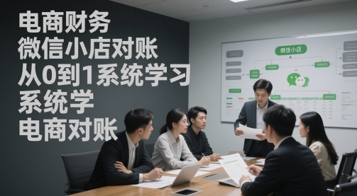 电商财务微信小店对账，从0到1系统学习电商对账-宇文网创