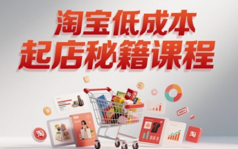 淘宝低成本起店系统课，助你快速起店，实现弯道超车-宇文网创