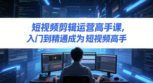 短视频剪辑运营高手课，入门到精通成为短视频高手-宇文网创