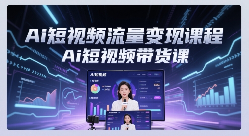 Ai短视频流量变现课程，Ai短视频带货课-宇文网创