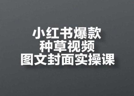 小红书爆款种草视频图文封面实操课，​开店、选品、引流、变现全流程-宇文网创