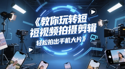 教你玩转短视频拍摄剪辑，轻松拍出手机大片-宇文网创