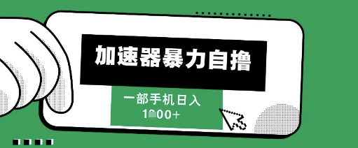 205新风口，加速器暴力自撸，单机日入1k+【揭秘】-宇文网创