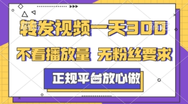 转发视频一天3张+，正规平台放心做，不看播放量，不看粉丝量，一个任务几分钟完成【揭秘】-宇文网创