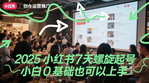 2025小红书7天螺旋起号，小白0基础也可以上手-宇文网创