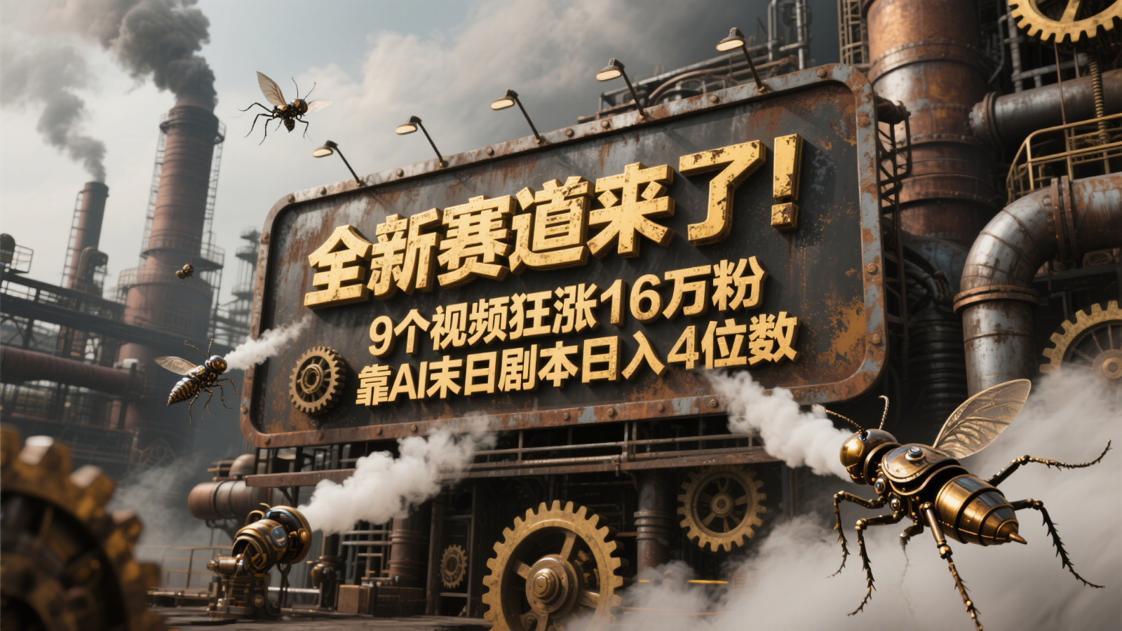 全新赛道来了！9个视频狂涨16万粉，靠AI末日剧本日入4位数，评论区爆肝追更！-宇文网创