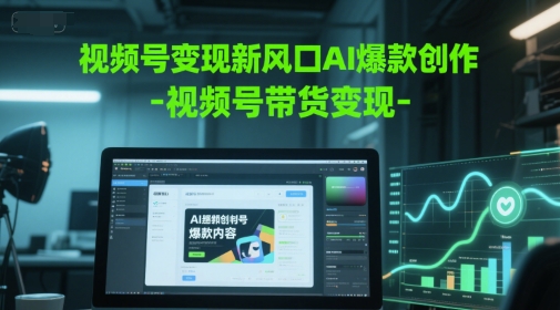 视频号变现新风口AI爆款创作-视频号带货变现-宇文网创