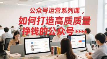 公众号运营系列课，如何打造高质量挣钱的公众号-宇文网创