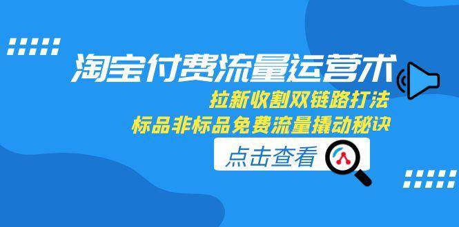 淘宝付费流量运营术，拉新收割双链路打法，标品非标品免费流量撬动秘诀-宇文网创