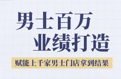 2025男士美业百万业绩打造，赋能上千家男士门店拿到结果-宇文网创