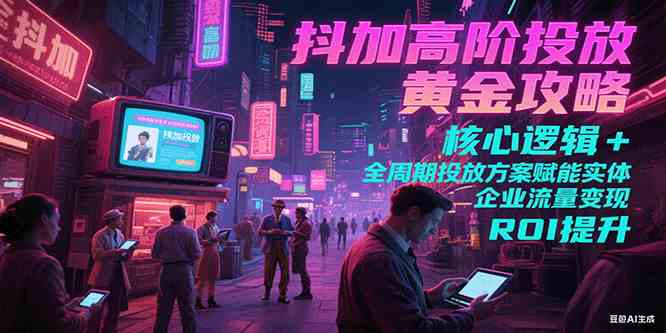 抖加高阶投放黄金攻略：核心逻辑全周期投放方案赋能实体企业流量变现 ROI 提升-宇文网创