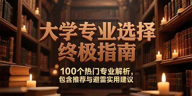 付费文：大学专业选择终极指南,100个热门专业解析,包含推荐与避雷实用建议-宇文网创