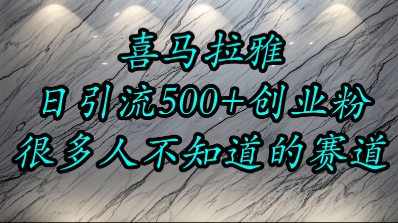 喜马拉雅，小而精的流量赛道，日进500+精准创业粉-宇文网创