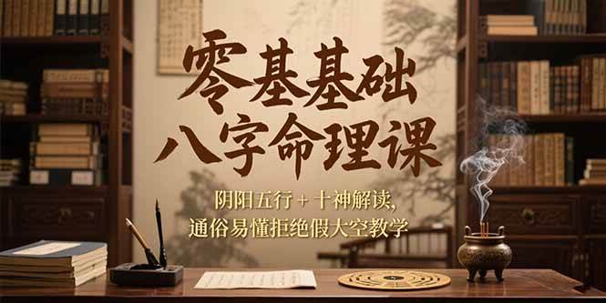 零基础八字命理课，阴阳五行+十神解读，通俗易懂拒绝假大空教学-宇文网创