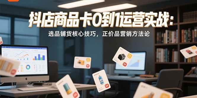 抖店商品卡0到1运营实战：选品铺货核心技巧，正价品营销方法论-宇文网创