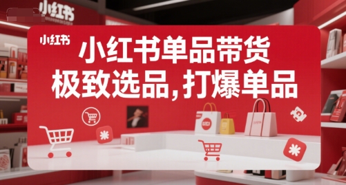 小红书单品带货，极致选品，打爆单品-宇文网创