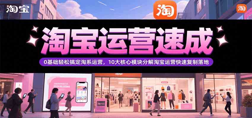 淘宝运营速成，0基础轻松搞定网店运营，10大核心模块分解快速复制落地（更新）-宇文网创