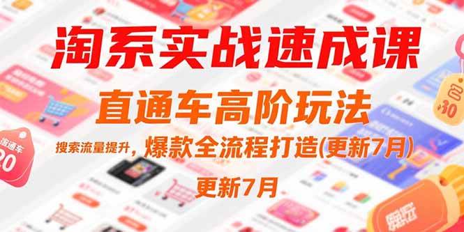 淘系实战速成课，直通车高阶玩法，搜索流量提升，爆款全流程打造(更新7月)-宇文网创
