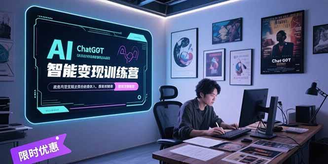 AI智能变现训练营，ChatGPT写作变现，电影解说制作，图文带货方法论-宇文网创