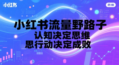 小红书流量野路子，认知决定思维，思维决定行动，行动决定成败-宇文网创