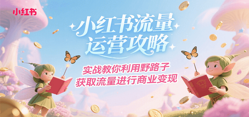 小红书流量运营攻略，实战教你利用野路子获取流量进行商业变现-宇文网创