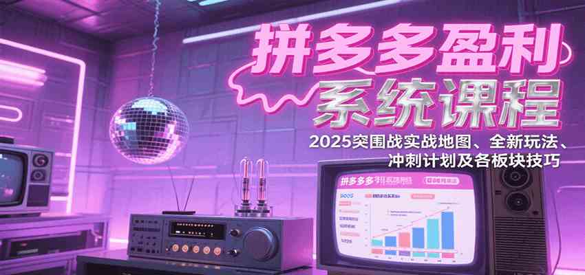 拼多多盈利系统课程：2025突围战实战地图、全新玩法、冲刺计划及各板块技巧-宇文网创