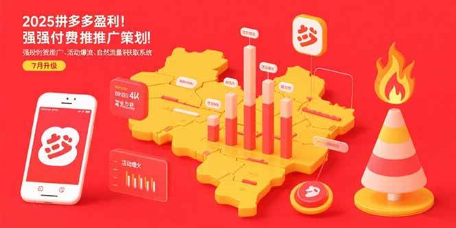 2025拼多多盈利地图：强付费推广策略/活动爆流/自然流量获取系统(7月更新)-宇文网创