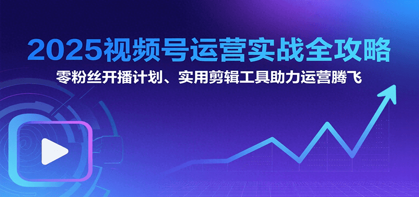 2025视频号运营实战全攻略：零粉丝开播计划、起号到到变现思维逻辑方法-宇文网创