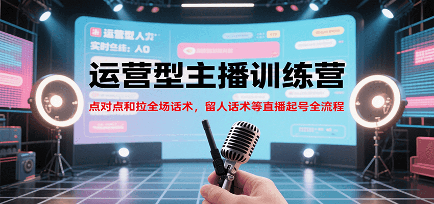 运营型主播训练营，点对点和拉全场话术，留人话术等直播起号全流程（更新7月）-宇文网创