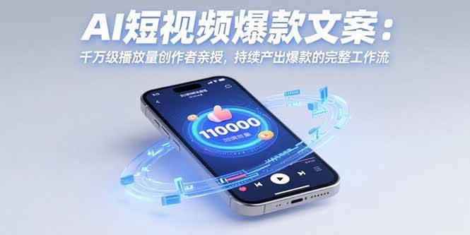 AI短视频爆款文案：千万级播放量创作者亲授，持续产出爆款的完整工作流-宇文网创