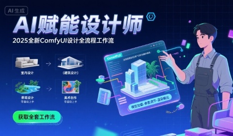 AI赋能设计师， 2025全新comfyui设计全流程工作流 ，室内-建筑-景观-美术，零基础直接上手-宇文网创