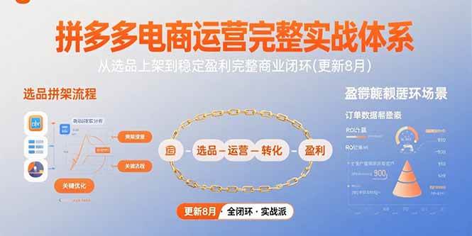 拼多多电商运营完整实战体系，从选品上架到稳定盈利完整商业闭环(更新8月)-宇文网创