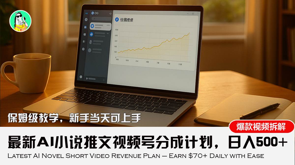 最新AI小说推文视频号分成计划，新手小白也能当天日入500+教程-宇文网创