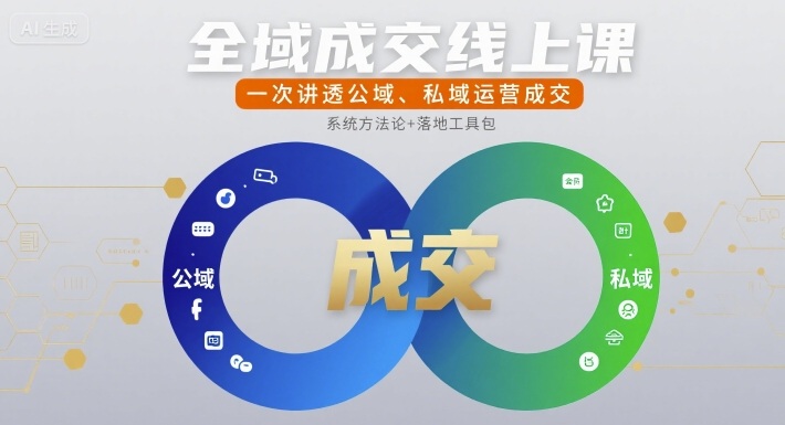 全域成交线上课，一次讲透公域、私域运营成交-宇文网创