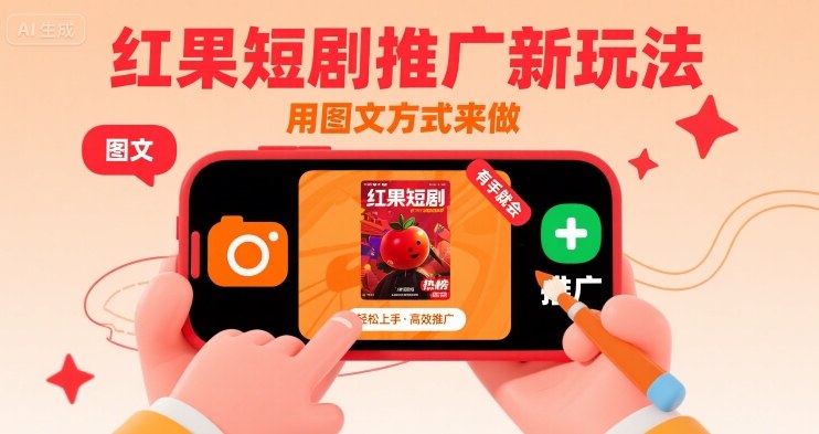 红果短剧推广新玩法，用图文方式来做，有手就会-宇文网创
