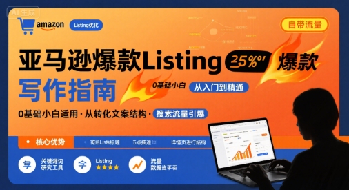 亚马逊爆款Listing写作方法，亚马逊0基础小白也能写爆款自带流量的Listing-宇文网创