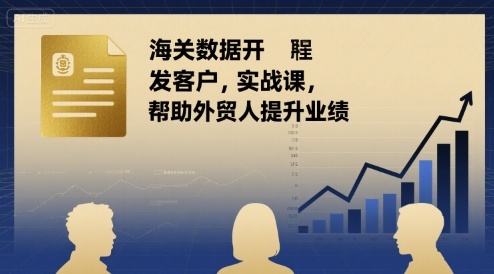 海关数据开发客户实战课，帮助外贸人提升业绩-宇文网创