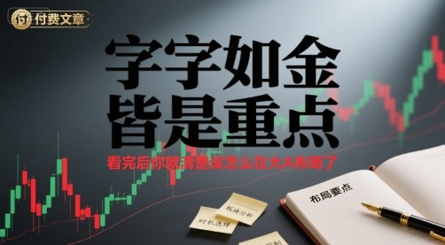 付费文章：字字如金 皆是重点， 看完后 你就清楚该怎么在大A布局了-宇文网创