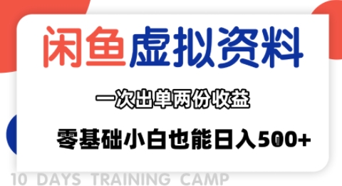 闲鱼虚拟资料新变现玩法，信息差项目，一次出单两份收益，无需囤货，可批量矩阵，零基础小白也能日入多张-宇文网创