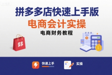 拼多多店快速上手版电商会计实操-电商财务教程-宇文网创