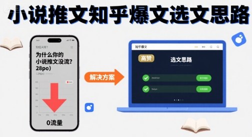 为什么你的小说推文没流量？小说推文知乎爆文选文思路-宇文网创