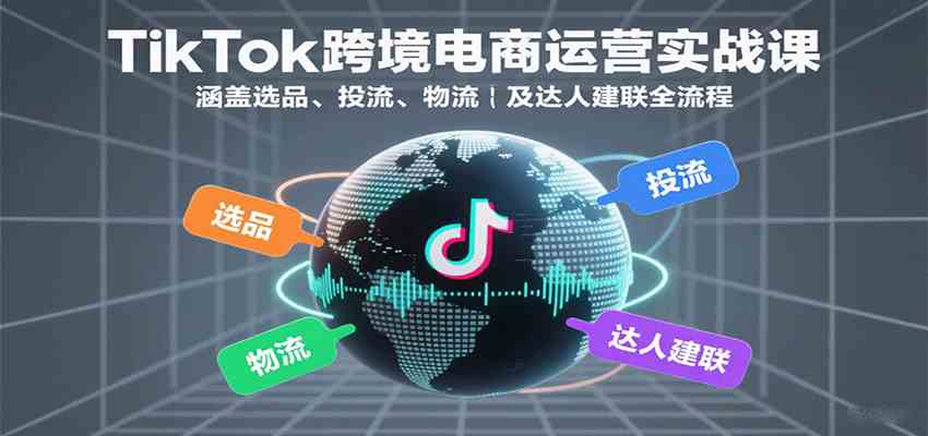 TikTok跨境电商运营实战课：涵盖选品、投流、物流及达人建联全流程-宇文网创