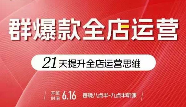 贾真电商群爆款全店运营，21天提升全店运营思维，起店、全店运营爆款不断-宇文网创