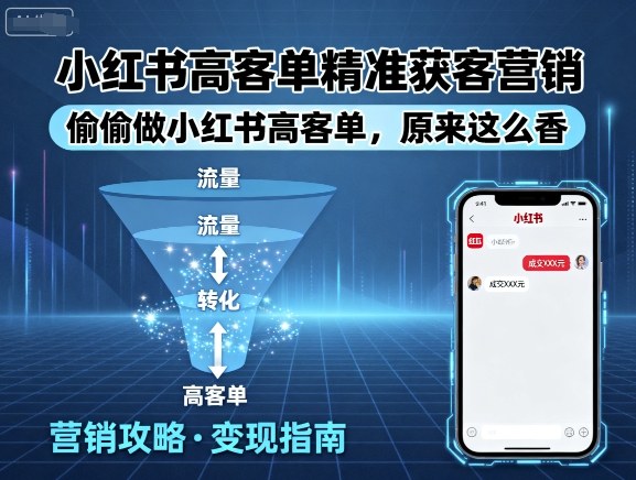 小红书高客单精准获客营销，偷偷做小红书高客单，原来这么香-宇文网创