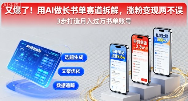 又爆了！用AI做长书单赛道拆解，涨粉变现两不误-宇文网创