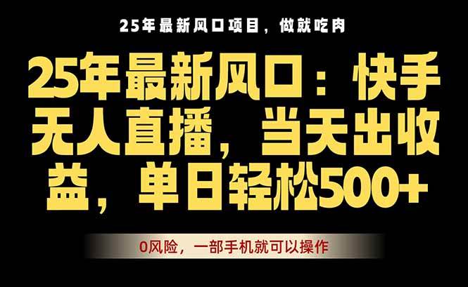25年最新无人直播玩法，当天秒出单，一部手机就可操作-宇文网创