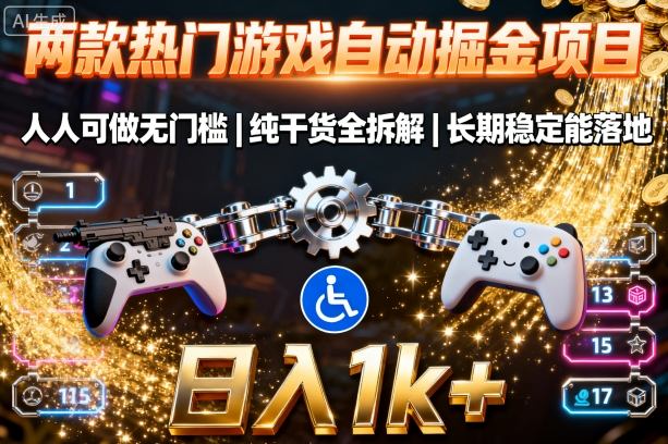 两款热门游戏自动掘金项目，人人可做无门槛，纯干货全拆解，长期稳定能落地，日入1k+【揭秘】-宇文网创